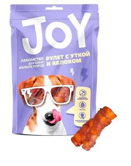 Лакомство Joy Рулет с уткой и яблоком для мини пород собак 60 г