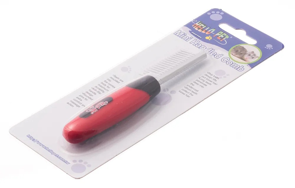 Расческа Hello Pet мини 17 зубьев металл для животных 12 см 2
