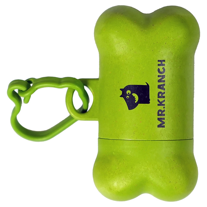 Диспенсер Mr. Kranch Биоразлагаемый для выгула пластик зеленый для животных мелких 8*4 см 2