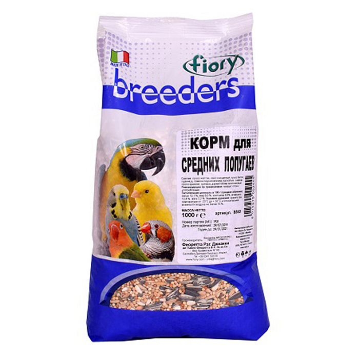 Fiory Breeders Корм для средних попугаев 1 кг