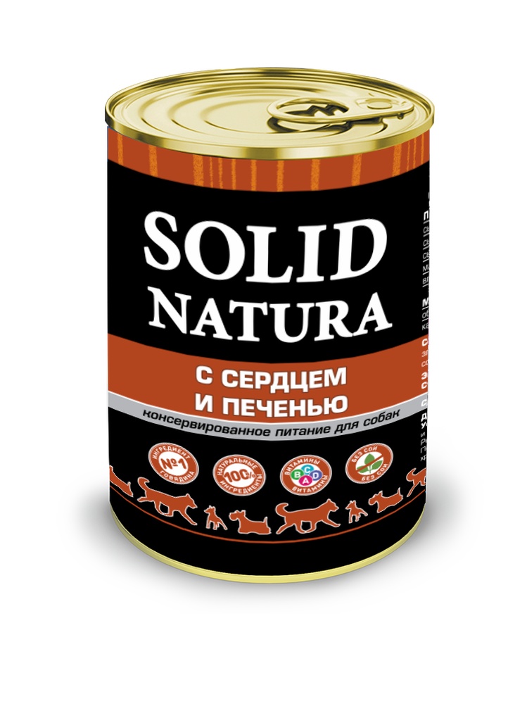  Solid Natura Сердце и печень конс. для собак 340 г