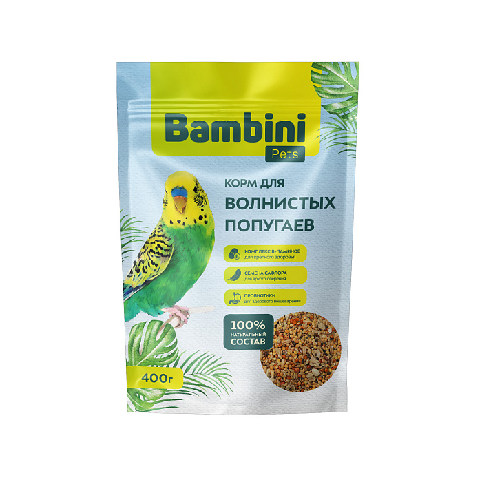 Bambini Pets корм сбалансированный повседневный для волнистых попугаев