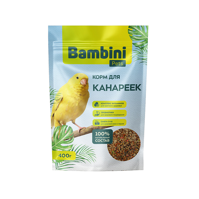 Bambini Pets сбалансированный Корм повседневный для канареек 400 г