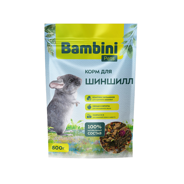 Bambini Pets корм для шиншилл 800 г