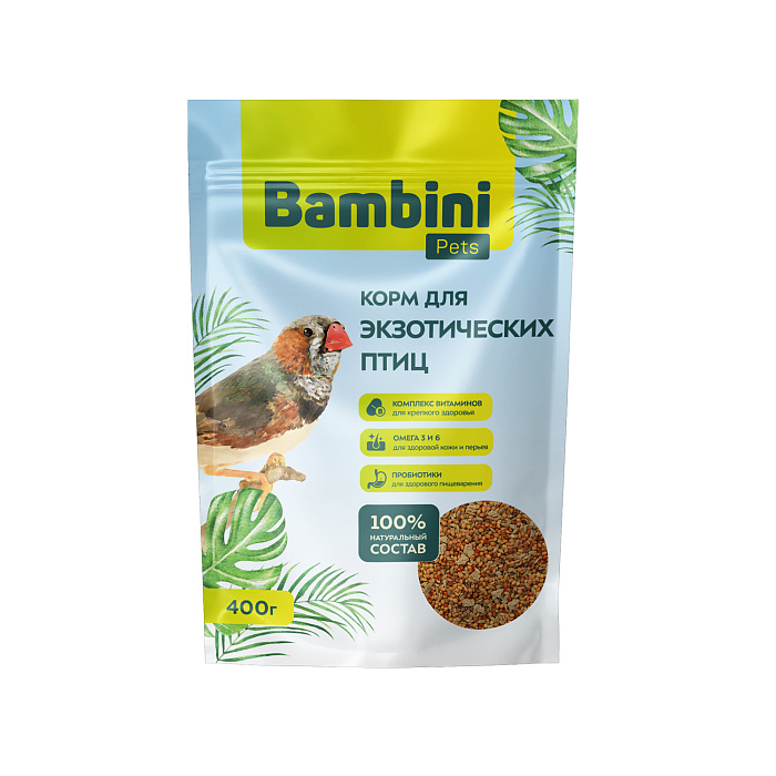 Bambini Pets корм для экзотических птиц 400 г
