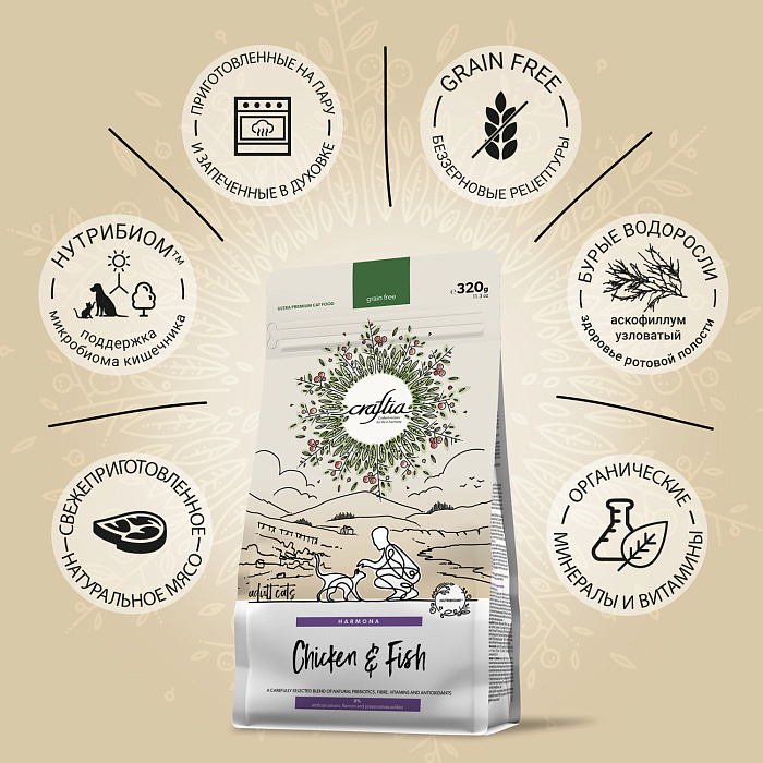 Craftia Harmona Ultra Premium Курица и рыба для кошек 2