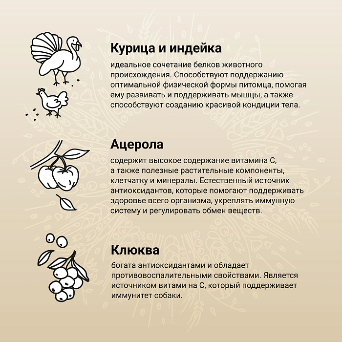 Craftia Natura Ultra Premium Medium/Large Курица с индейкой для собак 3