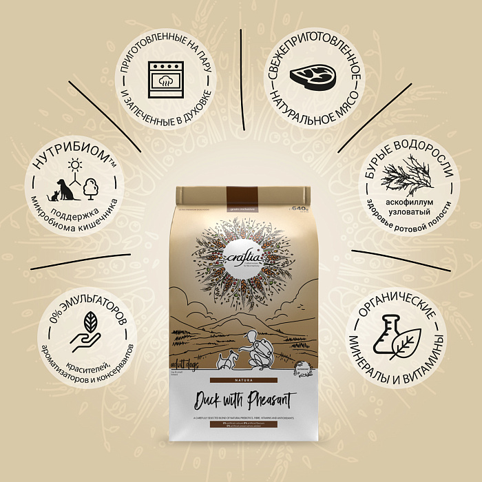 Craftia Natura Ultra Premium Small Breed Утка и фазан для собак 2