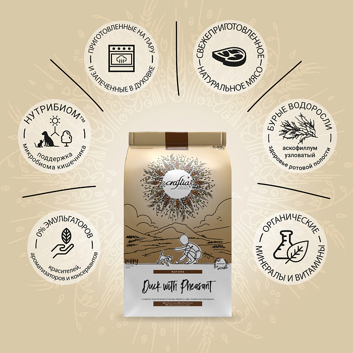 Craftia Natura Ultra Premium Small Breed Утка/Фазан для щенков 2