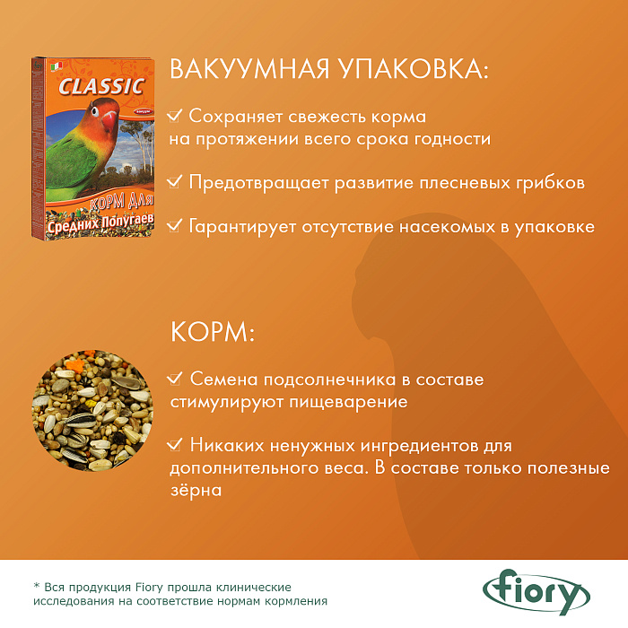 Fiory Classic корм для средних попугаев 400 г 4