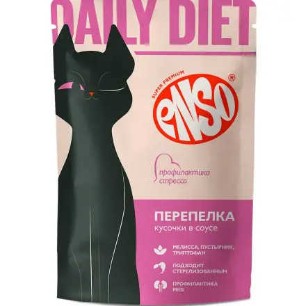 Enso Daily Diet Профилактика стресса Перепелка в соусе пауч для кошек 85 г