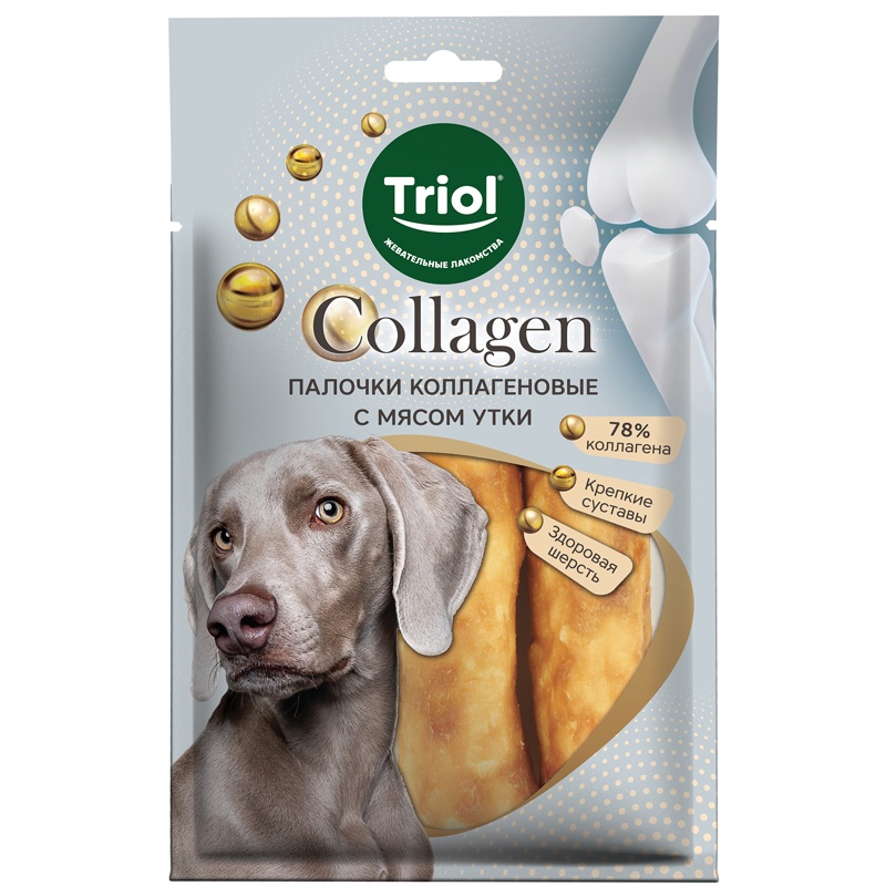 Лакомство Triol COLLAGEN Палочки коллагеновые с мясом утки для собак 80 г 2 шт