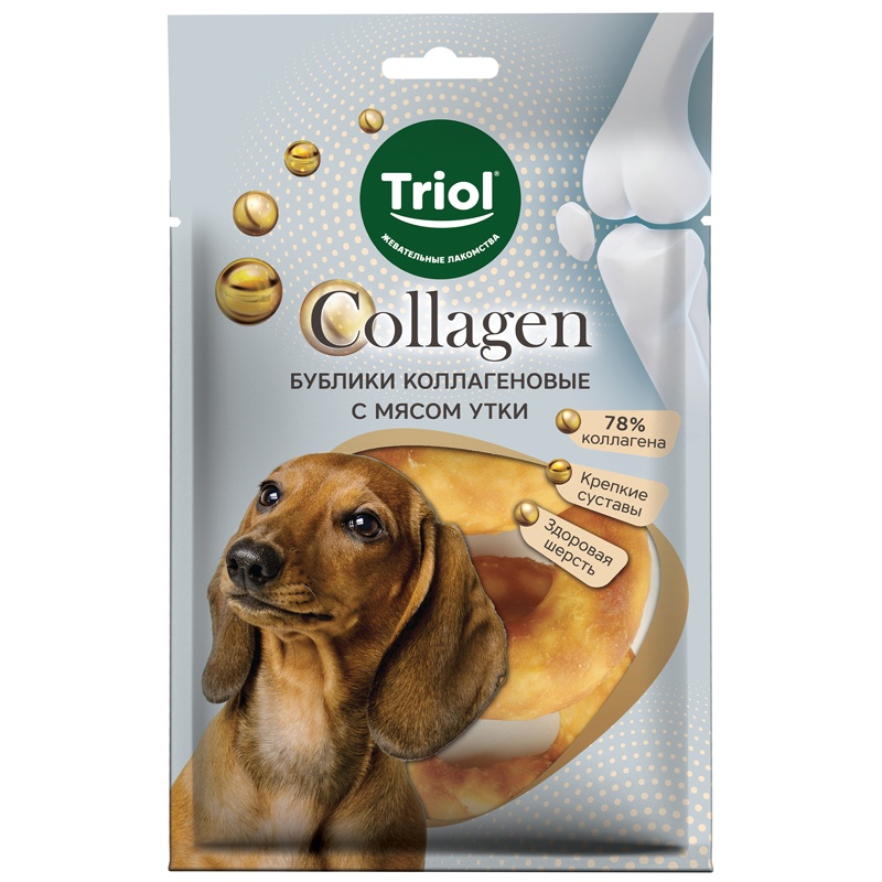 Лакомство Triol COLLAGEN Рогалики коллагеновые с мясом утки для собак 80 г 3 шт