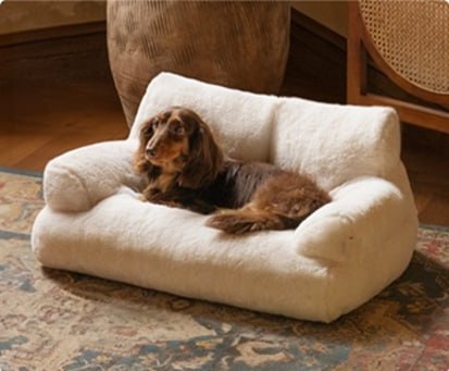 Диван Pride Гламуррр бежевый для животных 66*49*33 см 2