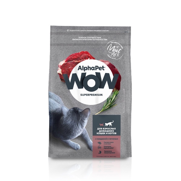 AlphaPet WOW Adult Говядина/Печень для кошек 2