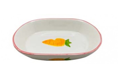 Миска N1 Овальная с розовой каемочкой керамика белая для кошек 100 мл