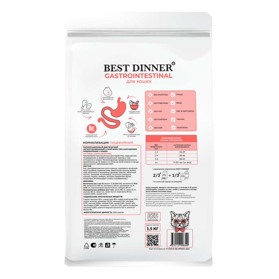 Best Dinner Vet Profi Gastrointestinal для кошек 2