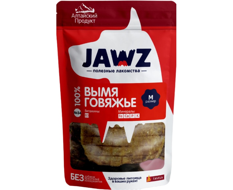 Лакомство JAWZ Хрустящие деликатесы Говяжье вымя для собак 35 г
