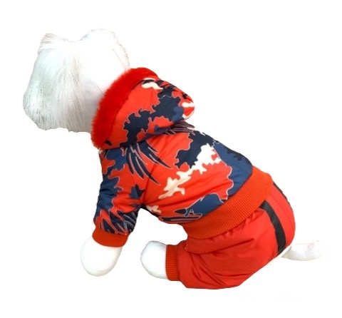 Комбинезон PetFashion Меридиан мех красный
