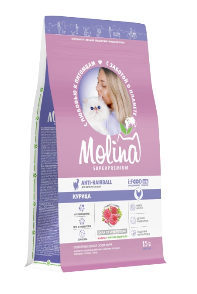 Molina Anti-hairball Курица для кошек 3