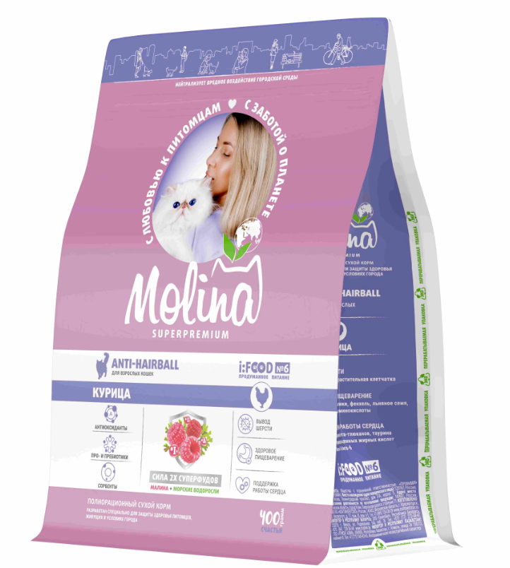 Molina Anti-hairball Курица для кошек