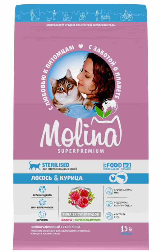 Molina Sterilised Лосось Курица 3