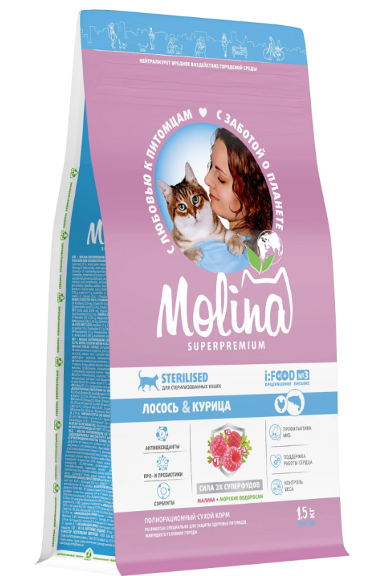Molina Sterilised Лосось Курица 4