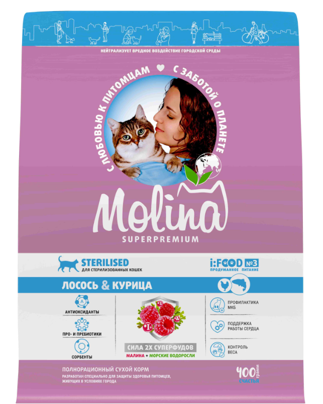 Molina Sterilised Лосось Курица 2