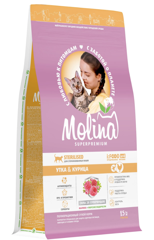 Molina Sterilised Утка Курица 4