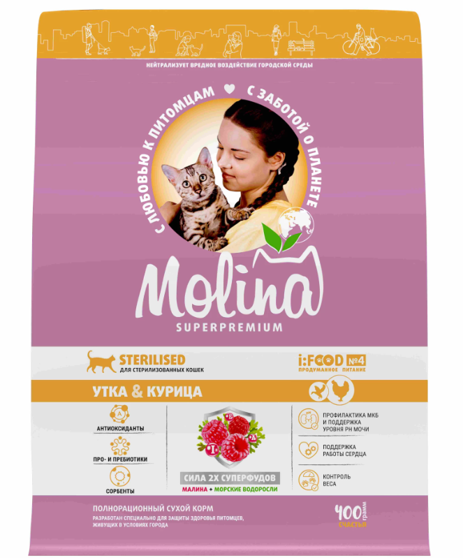 Molina Sterilised Утка Курица 2
