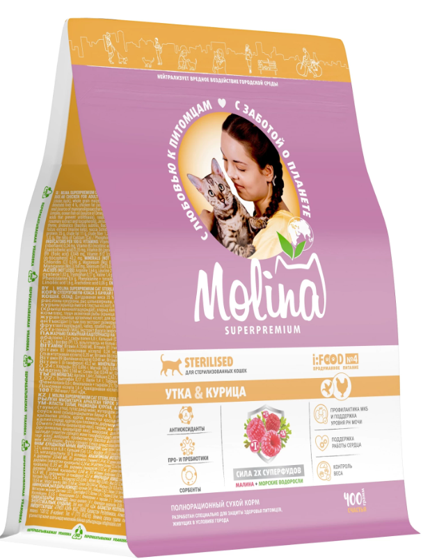 Molina Sterilised Утка Курица
