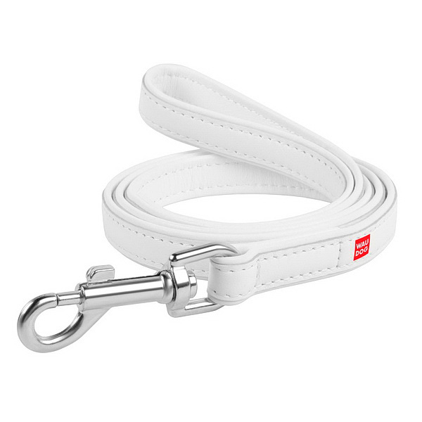 Поводок Collar WAUDOG кожа белый для собак
