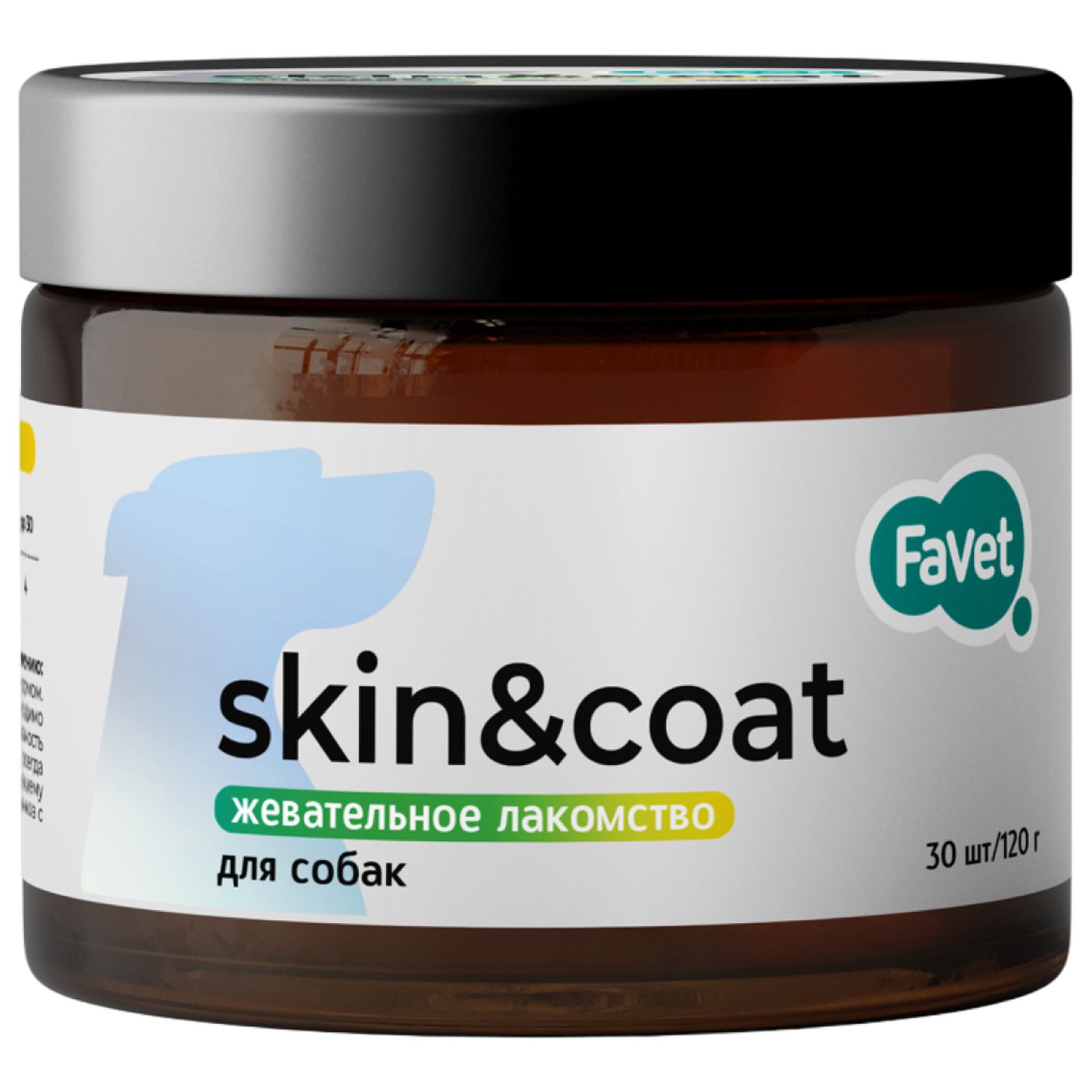 Лакомство Favet Skin&Coat для кожи и шерсти для собак 120 г