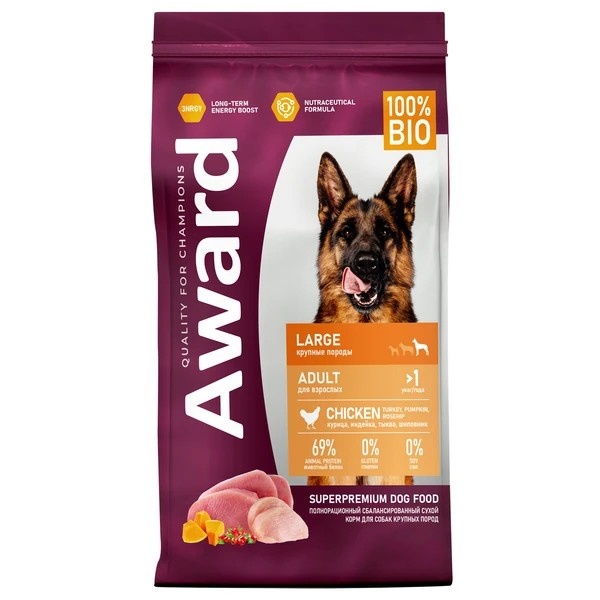 Award Dog Adult Large Курица/Индейка/Тыква/Шиповник