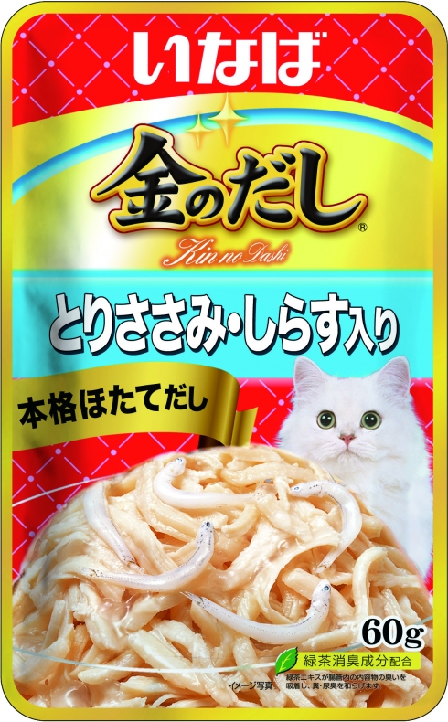 Inaba Kinnodashi Куриное филе/Мальки ширасу в желе для кошек 60 г