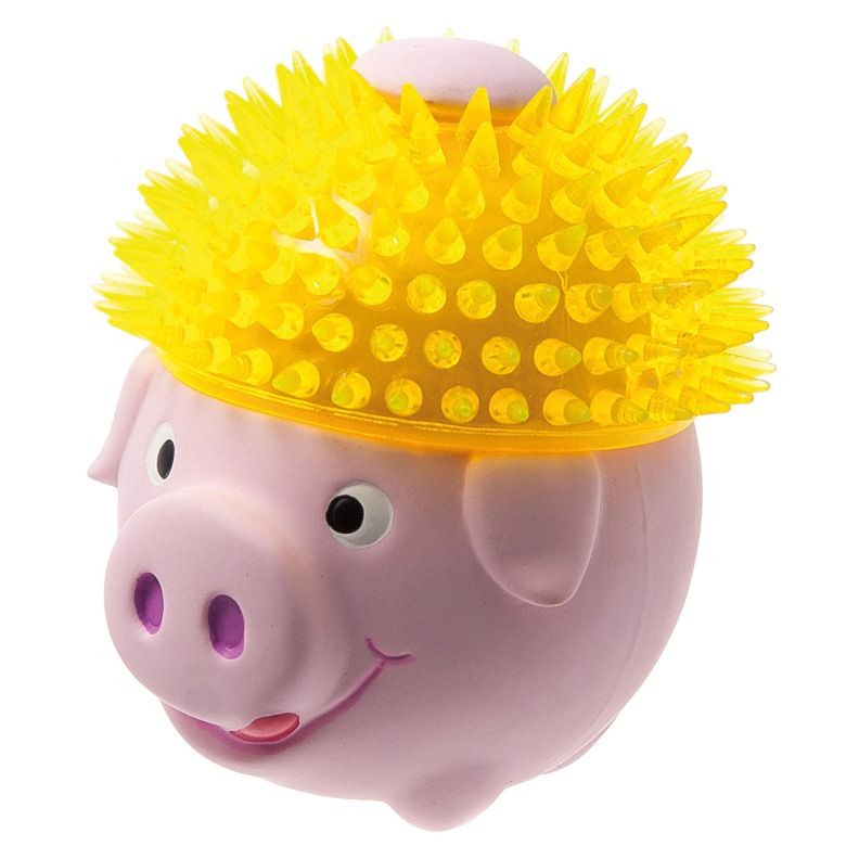 Игрушка ZooOne Свинка в шапке для собак 11 см