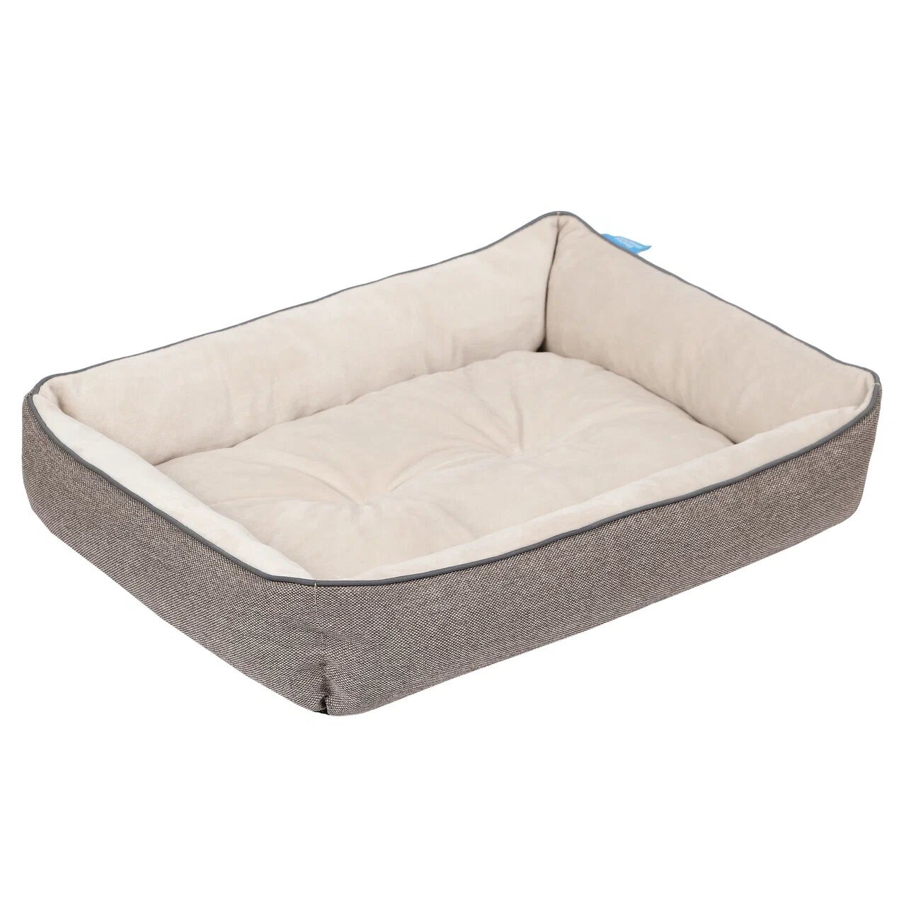 Лежанка Rich Breed Лофт Фрейм плюш рогожка бежевый для животных L 60*48*12 см