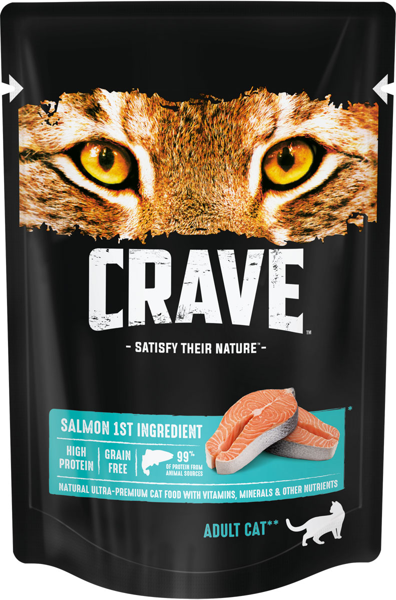 Crave Лосось в желе пауч для кошек 70 г