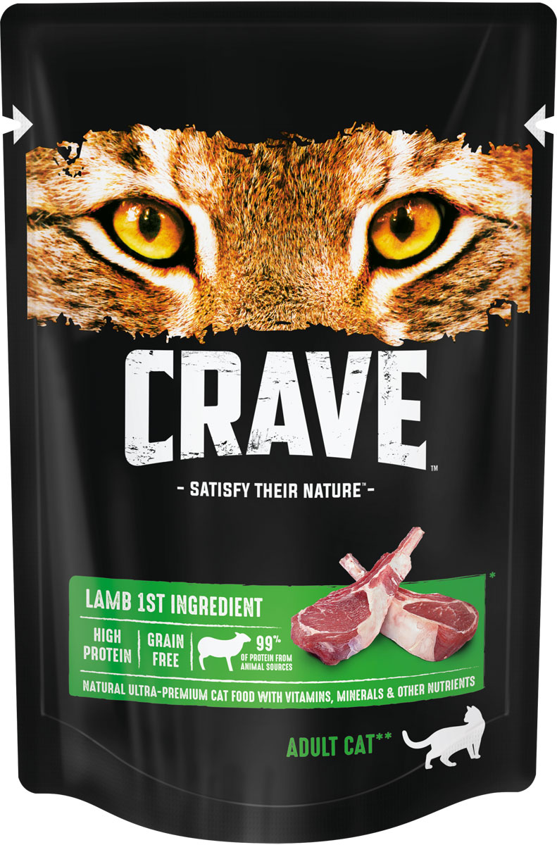 Crave Ягненок в соусе пауч для кошек 70 г