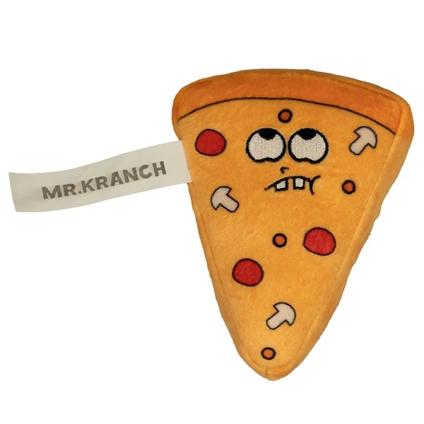 Игрушка Mr.Kranch Кусочек пиццы с пищалкой для собак 11 см