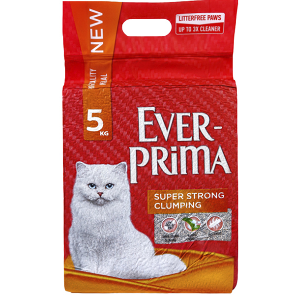 Наполнитель Ever Prima обеспыленный суперкомкующийся для кошек 5кг		