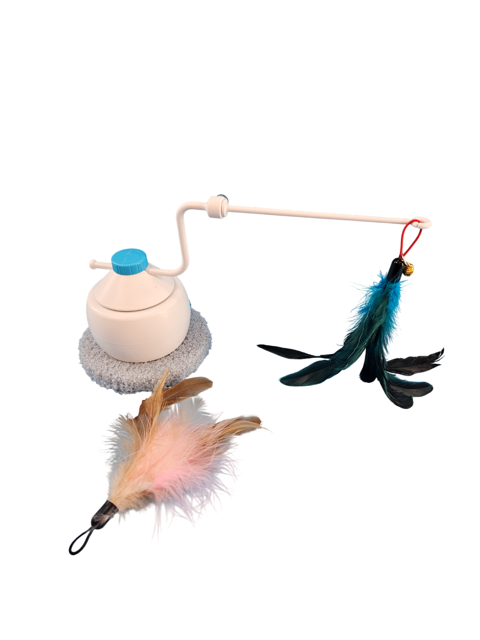 Игрушка Чистый Котик Интерактивная 3 в 1 с перьями и колокольчиком для кошек 12,5*12,5*11 см 2