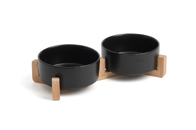 Набор Wogy миски керамические на деревянной подставке 27.7*12.5*7 см 2