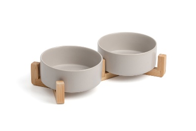 Набор Wogy миски керамические на деревянной подставке 27.7*12.5*7 см 3