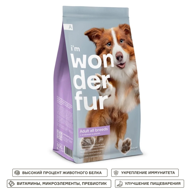 Wonderfur Adult All breeds Ягненок/рис для собак