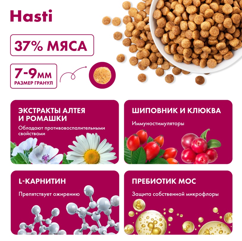 Hasti Sterilised Ягненок для кошек 2