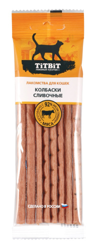 Колбаски TitBit Золотая коллекция Сливочные для кошек 30 г