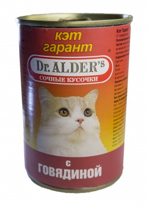 Dr.Alders Алдерс Гарант Говядина консерва для кошек 415 г