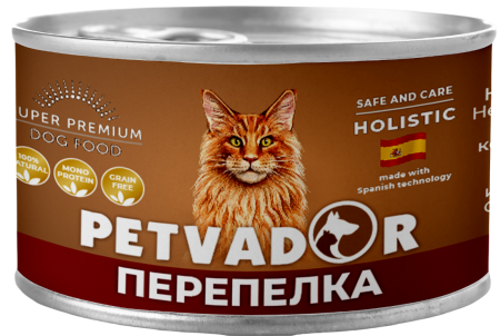 Petvador Перепёлка/клюква консерва для кошек 100 г
