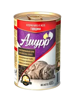 Амурр Говядина желе консервы для кошек 415 г